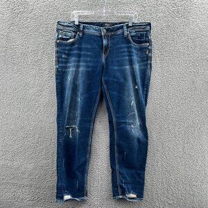 Silver Jeans Blue Boyfriend Jeans Distressed